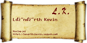 Lénárth Kevin névjegykártya