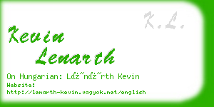 kevin lenarth business card